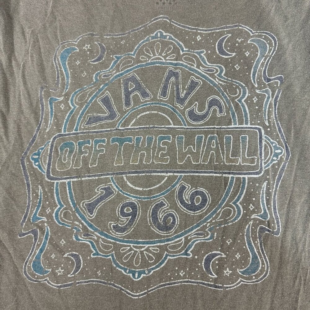 Vans Off The Wall Graphic Tee Olive Green 1966 Design XS Short Sleeve Cotton - Picture 3 of 6